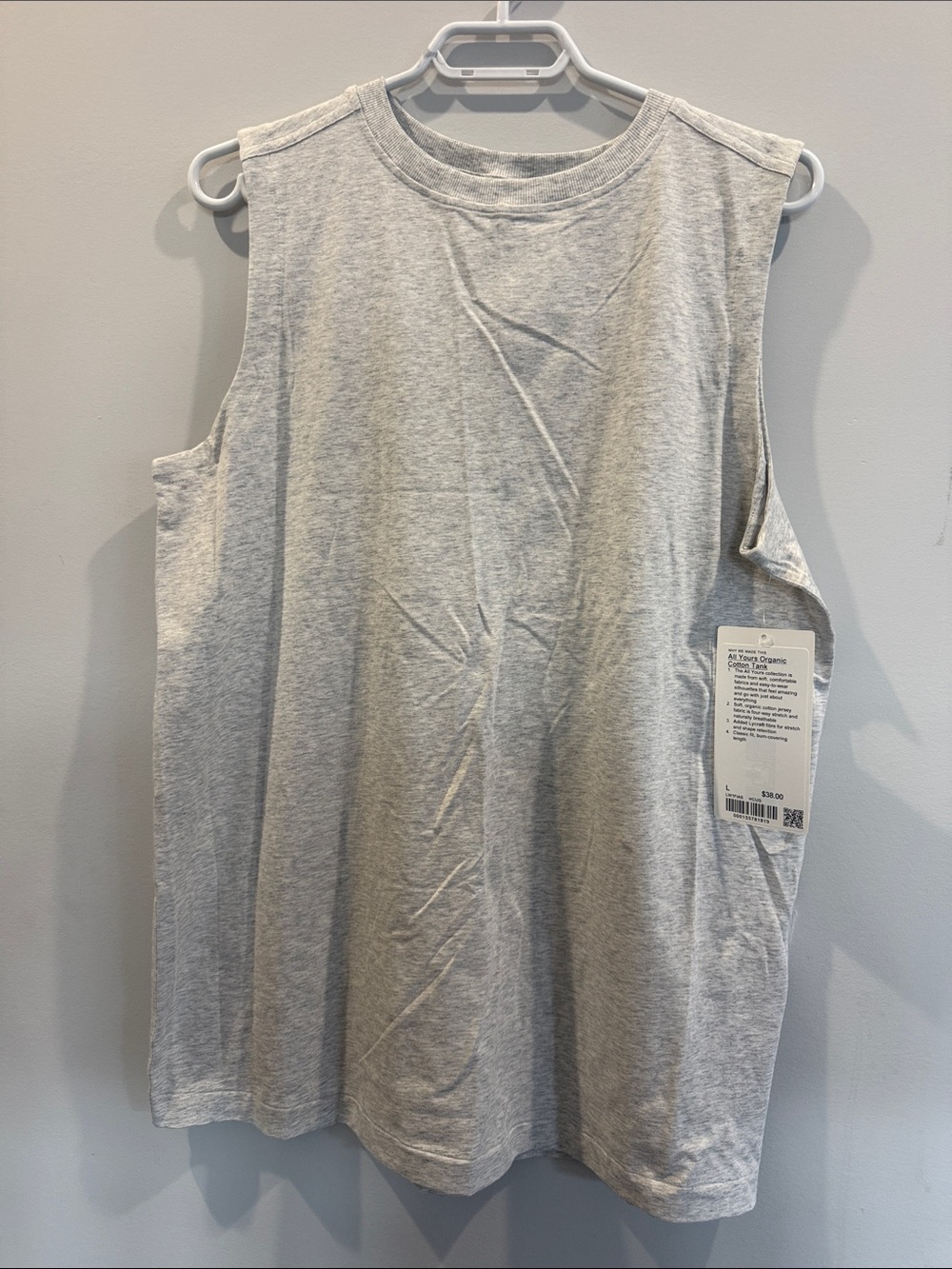 Lululemon all organic cotton tank size L NWT